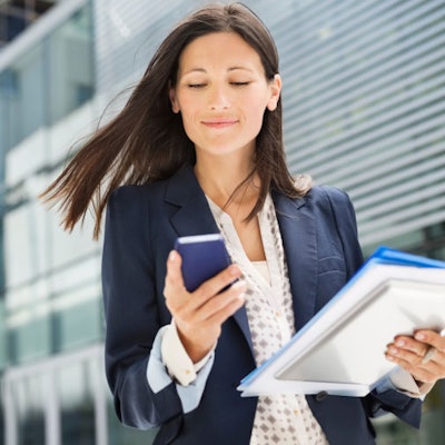 A businesswoman on the phone